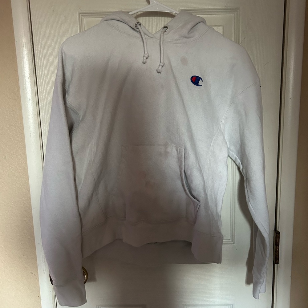 Champion Light Gray Hoodie with Logo